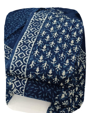 DRAVINAM Trends Hand Block Print Jaipuri Cambric Unstitched Cotton Suit Dress Material for Women with Mulmul Cotton Hand Printed Dupatta