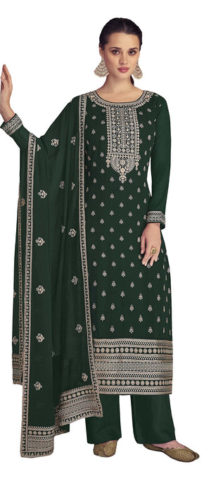 DRAVINAM Trends Women Real Georgette Heavy Zari Embroidered Pure Georgette Unstitched Suit Dress Material with Real Georgette Embroidered Heavy Dupatta (Wine)