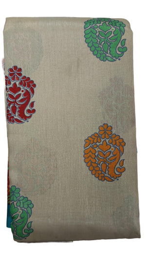 DRAVINAM Trends cotton blend Saree (Ikkat2_10_Green and Blue)