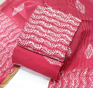 DRAVINAM Trends Unstitched Jaipuri Handmade Wax Batik Print Soft Cotton Dress Material with Dupatta