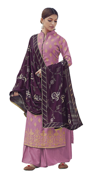DRAVINAM Trends Women's Pure Dola Meenakari Jacquard Hand work Pakistani Suit with Pure Georgette Embroidered Dupatta