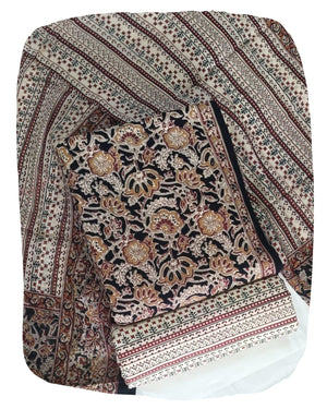 DRAVINAM Trends Jaipuri Print Cambric Cotton Unstitched Salwar Suit Dress Material for Women with Mulmul Cotton Dupatta