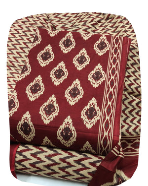 DRAVINAM Trends Jaipuri Print Cambric Cotton Unstitched Salwar Suit Dress Material for Women with Mulmul Cotton Dupatta
