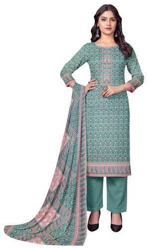 DRAVINAM Trends Women's Unstitched Winter Wear Kashmiri Kani Printed Heavy Woolen Pashmina Salwar Suit Dress Material with Printed Shawl Dupatta