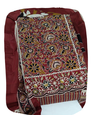 DRAVINAM Trends Women's Printed Embroidered and Hand Work Premium Cotton Jaipuri Unstitched Salwar Suit Dress Material with Mulmul Cotton Dupatta