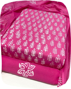 DRAVINAM Trends Unstitched Jaipuri Handmade Wax Batik Print Soft Cotton Dress Material with Dupatta