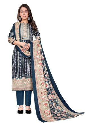 DRAVINAM Trends Women's Unstitched Kaani Print Pashmina Winter wear Dress Material Fabric for Salwar Suit with printed pashmina Kashmiri shawl dupatta (Pink)