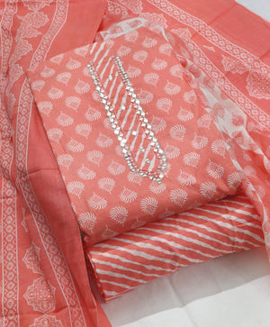 DRAVINAM Trends Women's Cambric Cotton Dress Material | Unstitch Printed Suit Set with Cotton Dupatta