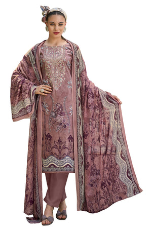DRAVINAM Trends Kurti 2.50 mtrs, Pure Cotton (3 mtrs apx), Pure MAL MAL Cotton Dupatta Digital Print|Light Grey