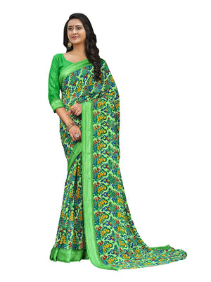 DRAVINAM Trends Women's Woven Pure Georgette Saree (Vaa_10_Dark Peach)