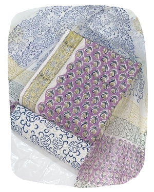 DRAVINAM Trends Hand Paint Pure Cambric Cotton Unstitched Suit Material with Chiffon Hand Printed Dupatta