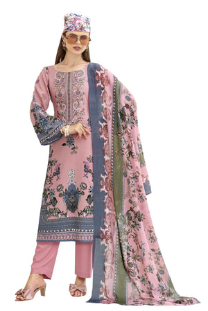 DRAVINAM Trends Unstitched Pakistani Embroidered Pure Rayon Salwar Suit Dress Materials with Cotton Dupatta