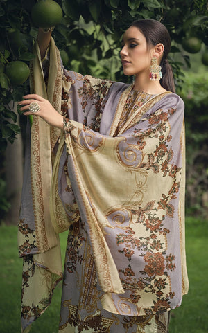 DRAVINAM Trends Unstitched Pakistani Print Embroidered Cotton Salwar Suit Dress Materials with Dupatta