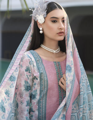 DRAVINAM Trends Women's Unstitched Salwar Suit Dress Material - Cotton Digital Printed Organza Embroidered Kameez II Unstitch Bottoms II Cotton Dupatta