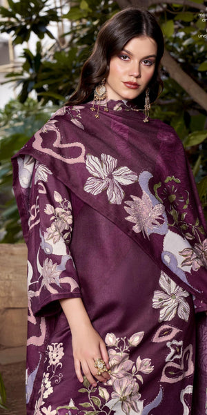 DRAVINAM Trends Women's winter wear unstitched hand work Woollen Pashmina Suit Dress Material with Pashmina Printed Shawl Dupatta