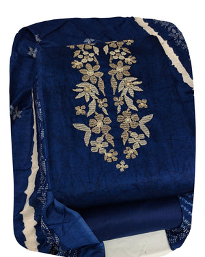 DRAVINAM Trends Women's Pure Cotton Embroidered Unstitched Dress Material with Printed Muslin Dupatta