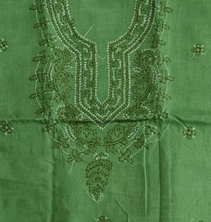 DRAVINAM Trends Women’s Cotton Unstitched Chikankari Suit Set with Dupatta & Bottom | Hand-Embroidered Lucknowi Dress Material | Premium Ethnic Wear for Women | Free Size (3-Piece)