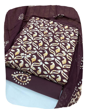 DRAVINAM Trends Unstitched Jaipuri Handmade Wax Batik Print Soft Cotton Dress Material with Dupatta