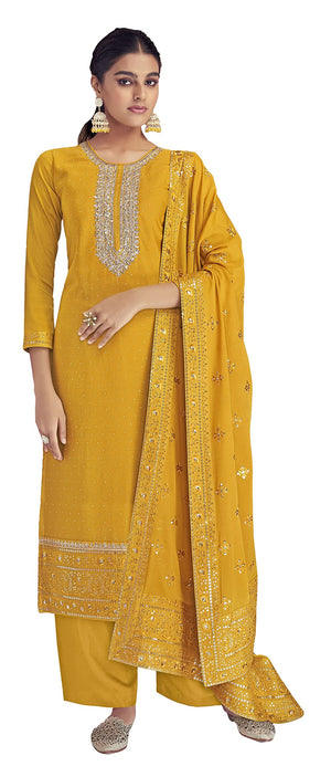 DRAVINAM Trends Women Real Georgette Heavy Zari Embroidered Pure Georgette Unstitched Suit Dress Material with Real Georgette Embroidered Heavy Dupatta (Wine)