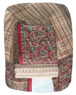 DRAVINAM Trends Jaipuri Print Cambric Cotton Unstitched Salwar Suit Dress Material for Women with Mulmul Cotton Dupatta