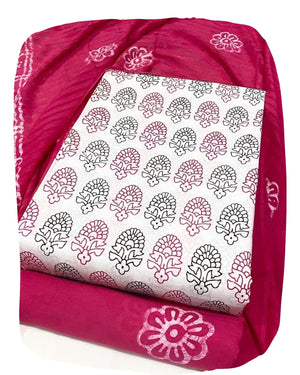 DRAVINAM Trends Unstitched Jaipuri Handmade Wax Batik Print Soft Cotton Dress Material with Dupatta