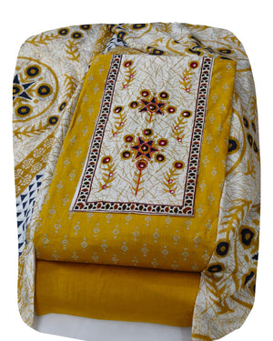 DRAVINAM Trends Women's Cambric Cotton Dress Material | Unstitch Printed Suit Set with Cotton Dupatta