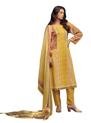 DRAVINAM Trends Women's Viscous Pashmina Digital Printed Fancy Embroidered Salwar Suit Dress Material with Pure Woolen Showl Digital Printed Dupatta