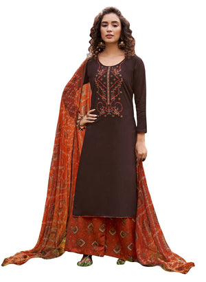 DRAVINAM Trends Women's Cotton Kurti with Palazzos & Dupatta (Suit fabric)