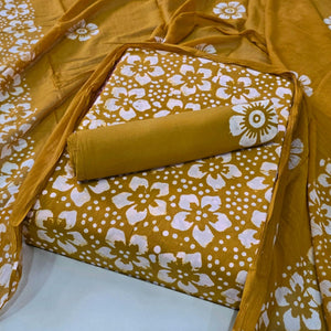 DRAVINAM Trends Unstitched Jaipuri Handmade Wax Batik Print Soft Cotton Dress Material with Dupatta