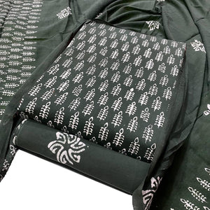 DRAVINAM Trends Unstitched Jaipuri Handmade Wax Batik Print Soft Cotton Dress Material with Dupatta