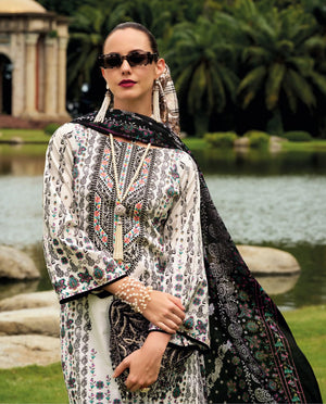 DRAVINAM Trends Kurti 2.50 mtrs, Pure Cotton (3 mtrs apx), Pure MAL MAL Cotton Dupatta Digital Print|Black 1
