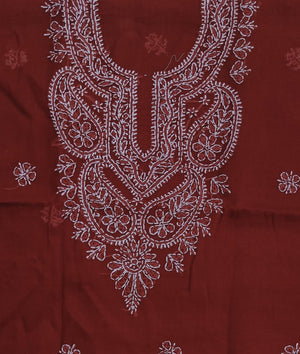 DRAVINAM Trends Women’s Cotton Unstitched Chikankari Suit Set with Dupatta & Bottom | Hand-Embroidered Lucknowi Dress Material | Premium Ethnic Wear for Women | Free Size (3-Piece)