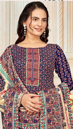 DRAVINAM Trends Women's Unstitched Winter Wear Kaani Digital Printed Heavy Woolen Pashmina Salwar Suit Dress Material with Printed Shawl Dupatta