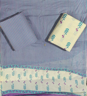 DRAVINAM Trends Jaipuri Print Cambric Cotton Unstitched Salwar Suit Dress Material for Women with Mulmul Cotton Dupatta