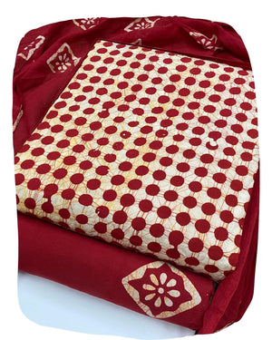 DRAVINAM Trends Unstitched Jaipuri Handmade Wax Batik Print Soft Cotton Dress Material with Dupatta