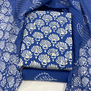 DRAVINAM Trends Unstitched Jaipuri Handmade Wax Batik Print Soft Cotton Dress Material with Dupatta