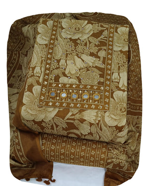 DRAVINAM Trends Women's Printed Embroidered and Hand Work Premium Cotton Jaipuri Unstitched Salwar Suit Dress Material with Mulmul Cotton Dupatta