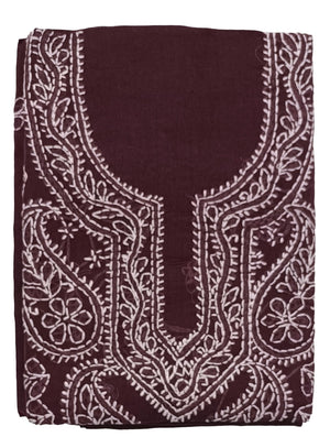 DRAVINAM Trends Women’s Cotton Unstitched Chikankari Suit Set with Dupatta & Bottom | Hand-Embroidered Lucknowi Dress Material | Premium Ethnic Wear for Women | Free Size (3-Piece)