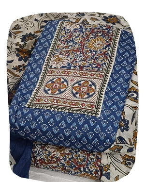 DRAVINAM Trends Women's Ethnic Pure Cotton Jaipuri Printed Unstitched Salwar Suit Dress Material with Dupatta