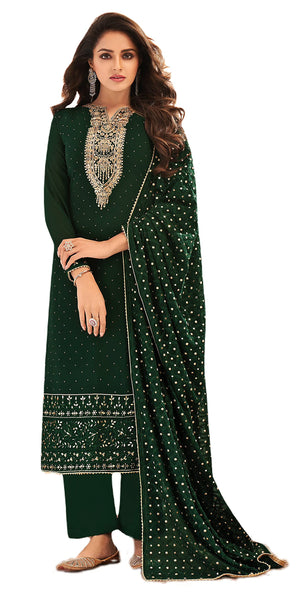 DRAVINAM Trends Women’s Georgette Unstitched Sequence Embroidered Pakistani Salwar Suit FabricDress Material with Zari Embroidery Dupatta (pink)