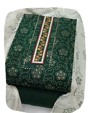 DRAVINAM Trends Women's Ethnic Pure Cotton Jaipuri Printed Unstitched Salwar Suit Dress Material with Dupatta
