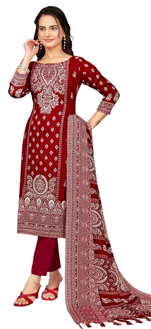 DRAVINAM Trends Women's Unstitched Winter Wear Digital Printed Heavy Woolen Pashmina Salwar Suit Dress Material with Printed Shawl Dupatta
