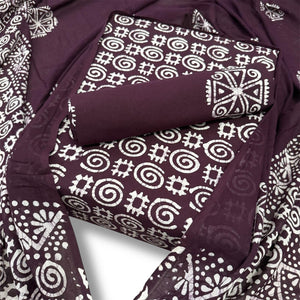 DRAVINAM Trends Unstitched Jaipuri Handmade Wax Batik Print Soft Cotton Dress Material with Dupatta