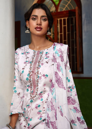 DRAVINAM Trends Women's Cotton Embroidered Unstitiched Salwar Suit Material
