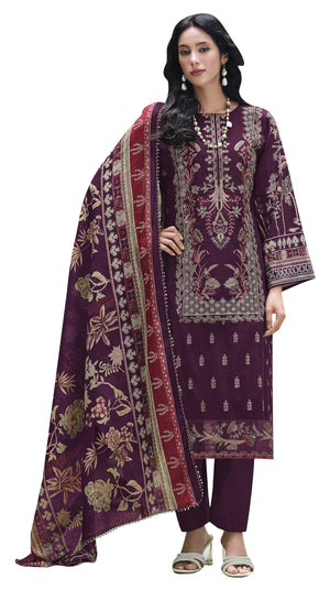 DRAVINAM Trends Women's Unstitched Cotton Salwar Suit Dress Material - Pure Cotton Heavy Embroidered Kameez II Unstitch Bottoms II Mal Mal Dupatta