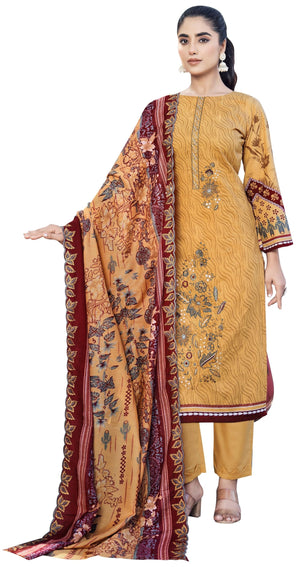 DRAVINAM Trends Women's Unstitched Salwar Suit Dress Material - Cotton Digital Printed Organza Embroidered Kameez II Unstitch Bottoms II Cotton Dupatta