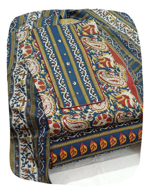 DRAVINAM Trends Women's Cambric Cotton Dress Material | Unstitch Kalamkari Printed Suit Set with Cotton Dupatta