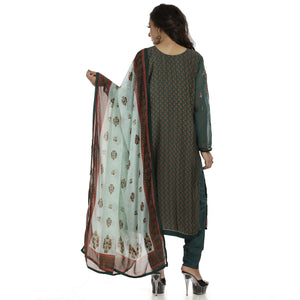 DRAVINAM Trends Women's Crepe Embroidered Chudidaar Dress Material (Free Size_Grey)