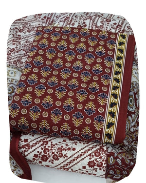 DRAVINAM Trends Jaipuri Print Cambric Cotton Unstitched Salwar Suit Dress Material for Women with Mulmul Cotton Dupatta