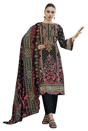 DRAVINAM Trends Women's Unstitched Pakistani Digital Print Embroidered Pure Cotton Salwar Suit Dress Materials with Cotton Embroidered Cutwork Dupatta